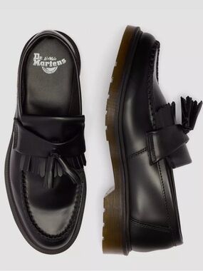 Dr. Martens Black Leather Tassel Loafers